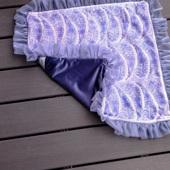 Blue Paisley Euro 22 x 22 Oversized Throw Pillow Handmade NEW - Picture 10 of 13